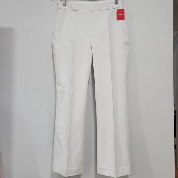 SPANX Silver Lining Polished Kick Flare Pants Classic White Size M - Picture 2 of 10